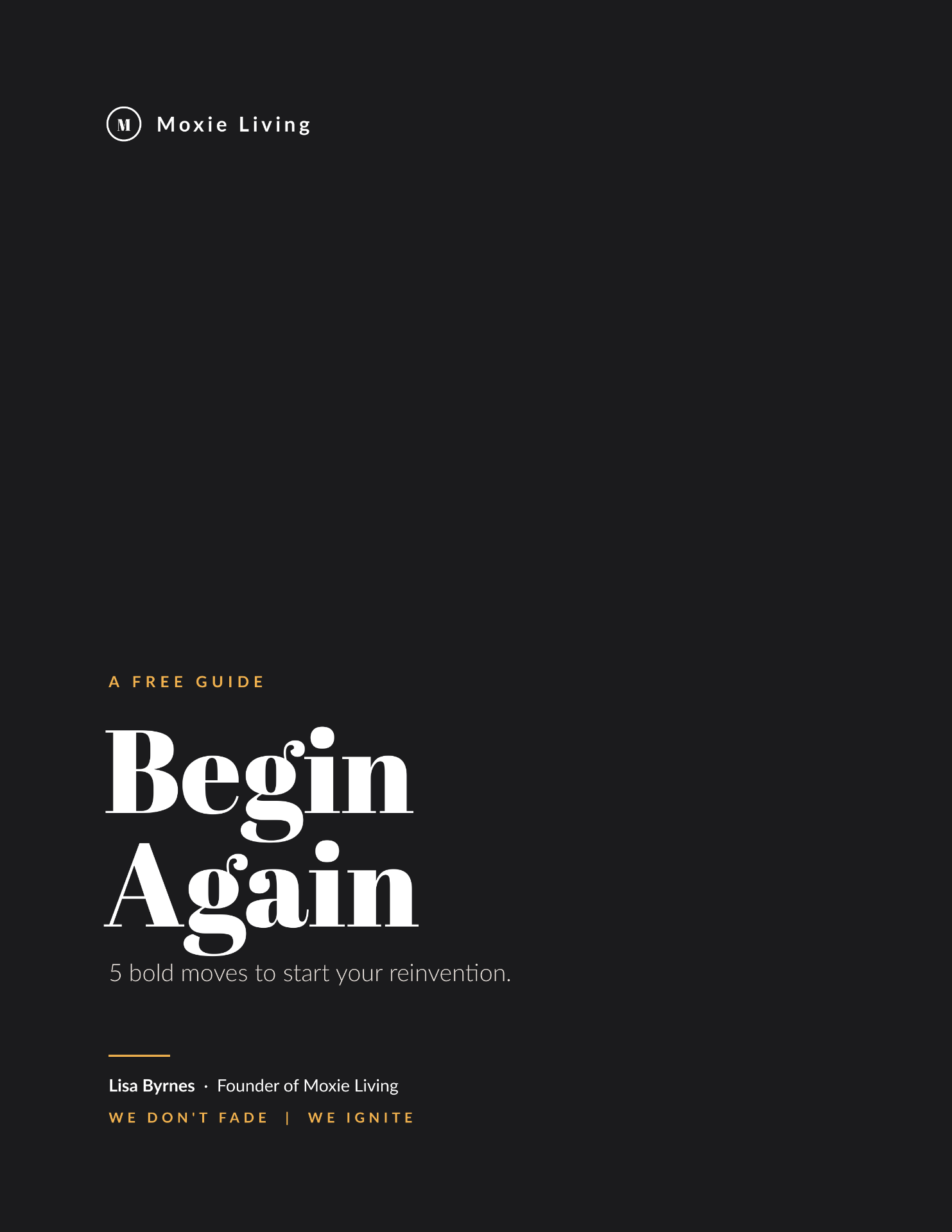 Begin Again — the free Moxie Living guide cover